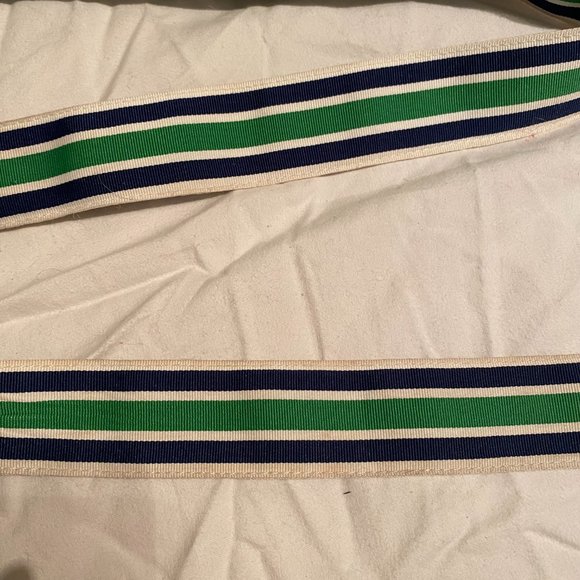 SOLD Vineyard Vines Green and Blue Striped D-Ring Belt - Picture 2 of 3
